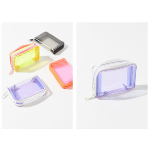 Instagram-worthy transparent PVC coin <b>purse</b>, girly small square clutch bag, taro purple makeup and lipstick organizer. - Product Image 4