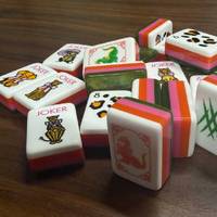 Juego de Mahjong Americano Miniatura, Estándar Oficial, 160 Fichas Acrílicas de 1.26 Pulgadas, Ligero, Fácil de Transportar