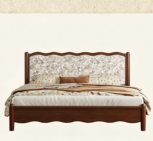 <span class=keywords><strong>Lit</strong></span> en bois massif de style français moderne et vintage avec tête de <span class=keywords><strong>lit</strong></span> capitonnée florale festonnée, cadre de <span class=keywords><strong>lit</strong></span> en noyer avec <span class=keywords><strong>rangement</strong></span> à vérin à gaz - Product Image 4
