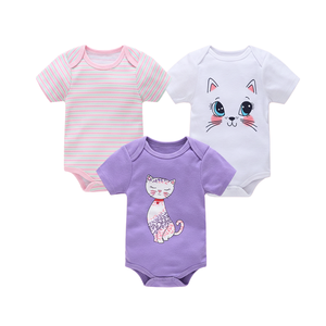 Sunnozy 2026 Nuevo Pelele de Algodón con Estampado Animal para Bebés Niños, Colores Mezclados, Verano, Botones, Manga Corta, Tejido - Product Image 1