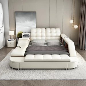 Phòng Ngủ Giường Đôi Massage Âm Thanh Máy Lọc Lớn Căn Hộ Bằng Gỗ Hiện Đại Đơn Giản Đa Chức Năng Tatami Lưu Trữ Giường - Product Image 2