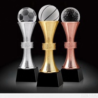 Trophées de champion personnalisés en or, argent, cuivre, trophées de compétition sportive personnalisés, trophée en verre cristal