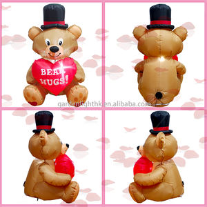 Oso de Peluche Inflable de 4 Pies para el Día de San Valentín con Sombrero de Copa y Corazón - Regalo Romántico con LED Integrado para Bodas, Fiestas Infantiles y Decoración - Product Image 3