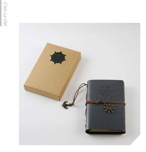 สมุดโน้ต A7 แบบสั่งทำพิเศษ ปกหนัง PU สไตล์วินเทจ กระดาษคราฟท์ สมุดเปล่า - Product Image 3