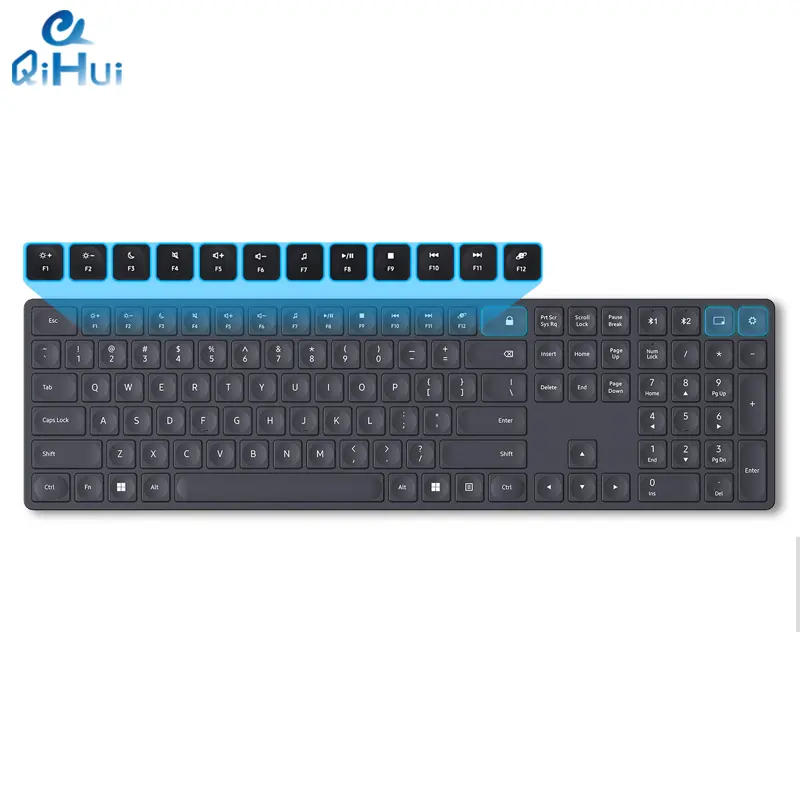 QiHui Fast Delivery Wireless Keyboard and Mouse 2.4GHz Full Size USB Keyboard Mouse Combo 110 Keys Long Battery Life Computer