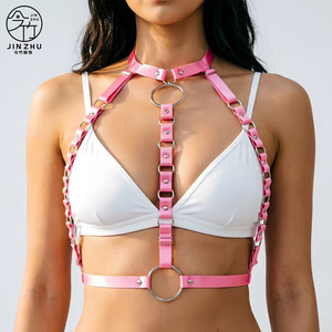 Ensemble soutien-gorge ajustable JINZHU pour femme, corset sexy à bretelles avec grands cercles pour les jeunes femmes. Allure Passionnée de Minuit. - Product Image 1
