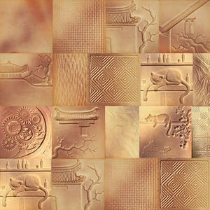 Großhandel Wabi-Sabi-Stil Zen Rechteckige Keramik-Wandfliesen Wasserdicht Langlebig Handgefertigt Vorgeklebt für Innen- und Außenbereich - Product Image 2