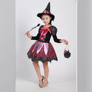 Disfraz de bruja para niños, vestido con sombrero y varita para niñas de 8 a 13 años, traje de actuación de cosplay para Halloween - Product Image 2