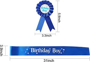 <strong>Birthday</strong> King Boy <strong>Crown</strong> Hat <strong>Birthday</strong> Boy <strong>Sash</strong> <strong>and</strong> Button Pin <strong>Birthday</strong> Party Decorations Dress up Accessories - Product Image 2