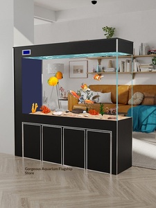 Aquarium Moderne Grand Format sur Pied pour Poissons Rouges, <span class=keywords><strong>Verre</strong></span> Ultra-Clair, Modèle 2026, <span class=keywords><strong>Filtration</strong></span> par le Fond, Sans Besoin d'Eau, Idéal Salon - Product Image 6