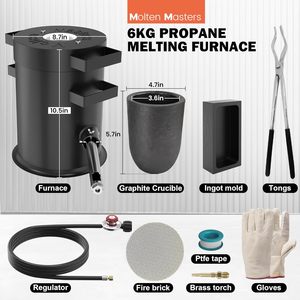 Horno <span class=keywords><strong>de</strong></span> Fusión <span class=keywords><strong>de</strong></span> Gas Propano Portátil <span class=keywords><strong>de</strong></span> 6 <span class=keywords><strong>kg</strong></span> en Oferta, para Fundición <span class=keywords><strong>de</strong></span> <span class=keywords><strong>Oro</strong></span>, Plata y Joyería, Kit <span class=keywords><strong>de</strong></span> Gas Personalizado - Product Image 5