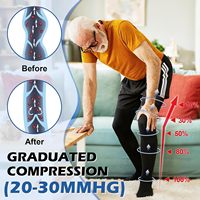 Bas de compression de classe 2, 23-32 mmHg, hauteur cuisse, sans couture, respirants, en nylon, avec bande à pois en silicone