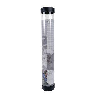 Tube de rangement rond en plastique transparent pour tapis de jeu, présentoir horizontal portable pré-assemblé pour bureau - Product Image 2