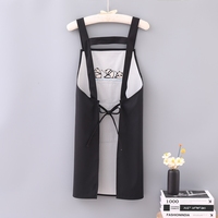 Delantal Negro con Estampado de Panda, Impermeable, para Cocina, Barbería, Peluquería, Salón de Belleza, con Bolsillo con Cremallera y Logotipo Personalizado Más Económico