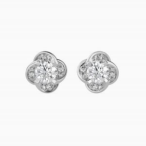 Pendientes de Diamantes de Laboratorio de Lujo de 0.5 Quilates Cada Uno, Oro Blanco Sólido de 14K, Certificados por IGI, Joyería para Bodas y Fiestas para Mujer - Product Image 4