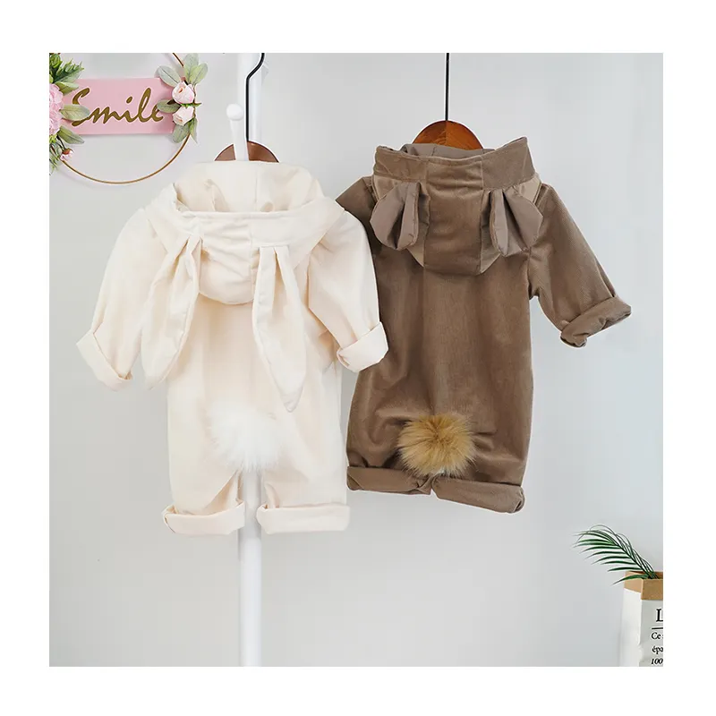 Hot Selling Corduroy New Born Baby Clothes Romper Baby Jumpsuit Long Sleeve Autumn And Winter Bear Costumes