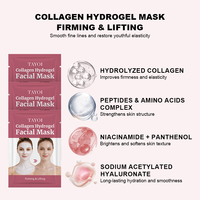 Masque facial en feuille de collagène beauté à l'acide tranexamique, acide hyaluronique et niacinamide pour une hydratation profonde, un éclaircissement et un raffermissement
