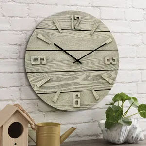 Orologio da parete con decorazione creativa per la casa orologio da parete rotondo tridimensionale digitale moderno in legno retrò country