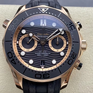 นาฬิกาดำน้ำหรูหราคุณภาพเยี่ยม ระบบจักรกล 44 มม. โรงงาน N1 กลไก 9900 สีโรสโกลด์ ตัวเรือนเซรามิกสีดำ โครโนกราฟ กันน้ำ 300 เมตร - Product Image 1