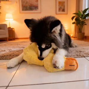 Agresif Chewers için yıkılmaz köpek oyuncaklar çevre dostu kırışık gıcırtılı peluş ördek küçük orta büyük ırklar için yavru - Product Image 3