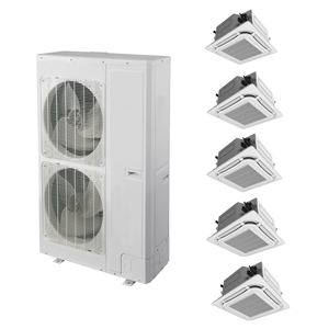 ระบบปรับอากาศแบบ VRF ฮีทปั๊ม ติดตั้งบนเพดาน 5 โซน 8 ทิศทาง แบบคาสเซ็ต - Product Image 2