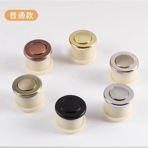 Concealed Drawer Handle Round Zinc Alloy Modern Cabinet Wardrobe Door Single Hole Retractable Easy Installation - Product Image 1