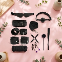 Ensemble de 10 accessoires BDSM Netphi avec corde de bondage réglable, bâillon à boule, bandeau et fouet sexuel, jouet sexuel pour femmes et couples