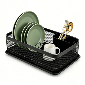 Estante de Almacenamiento de Platos de Acero Inoxidable para Armario de Cocina, Estilo Vintage, de Alambre Metálico, para Exhibición y Secado - Product Image 1