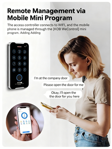 เครื่องบันทึกเวลาเข้าออกด้วยลายนิ้วมือ รหัสผ่าน บัตร รุ่น KOB KT-K200 กันน้ำ รองรับการจดจำใบหน้า ระบบปฏิบัติการ Linux หน้าจอ LED แอปพลิเคชันอัจฉริยะ - Product Image 4