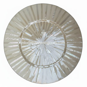 Nacre Incrustation Nacre Bois Chargeur Assiettes pour Vaisselle BOHO Cuisine Table Décor Table Napperon en gros - Product Image 1