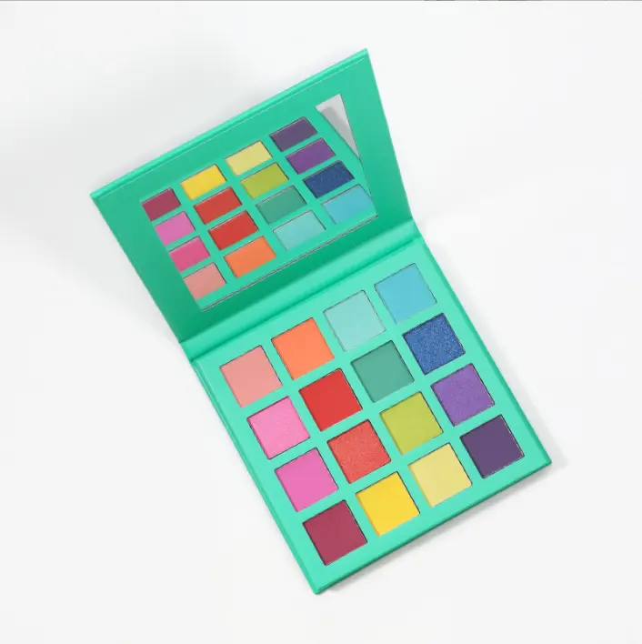 Green Color Cardboard Packing Eyeshadow Palette Matte/ Glitter Eye shadow Private Label