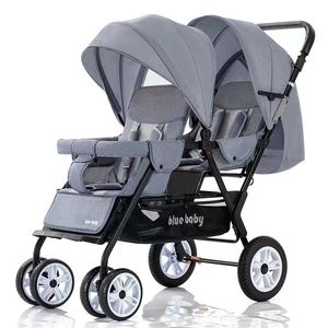 取り外し可能なツインベビーカー、軽量、高炭素鋼素材、複数の子供（三つ子など）用、手押し式、折りたたみ式 - Product Image 6