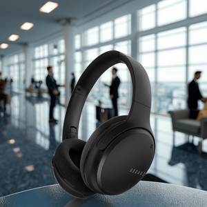 DOQAUS Black Hybrid JL Chipset Active Noise Cancellation Wireless On-Ear <strong>Headphones</strong> <strong>20</strong>+ Hours Battery Life for Sports Travel - Product Image 2
