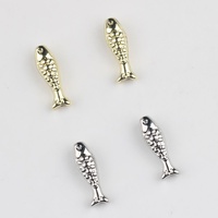 Perles en vrac en alliage de zinc en forme de petit poisson, électroplaquées, accessoires de pendentif intercalaire pour bracelets et colliers DIY