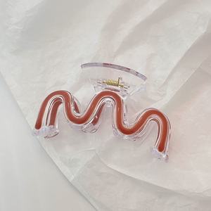 ขายส่งคุณภาพสูง 9 ซม.มาใหม่ Bright <span class=keywords><strong>M</strong></span> คลิปผมหยักโปร่งใส 2 สีตะวันตกกรงเล็บคลิปคลื่นผมกรงเล็บ - Product Image 3