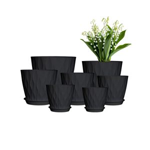 Vasi per Fiori, Set di 7 Vasi in Plastica <span class=keywords><strong>da</strong></span> 7/6.5/6/5.5/5/4.5/4 Pollici, Fioriere per Piante <span class=keywords><strong>da</strong></span> Interno ed <span class=keywords><strong>Esterno</strong></span> - Product Image 6