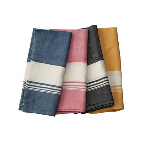 ITHL Serviettes en coton à motif rayé personnalisées, écologiques, faites à la main pour mariages, réunions de famille, lavables pour restaurants - Product Image 1