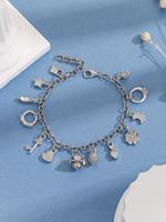 Grosir gelang lapis perak Hypoallergenic kualitas tinggi geometris paduan 13 gelang liontin untuk pakaian pesta wanita