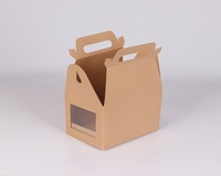 Caja de venta al por menor de papel Kraft, ventana transparente de embalaje para comida para llevar, almuerzo, pollo frito, patatas fritas, otros alimentos, tipo de carpeta