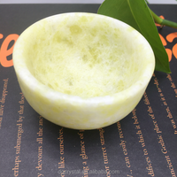 Bol en jade vert naturel sculpté à la main, forme ronde, artisanat en cristal, bols en jade blanc pour cadeau, prix d'usine