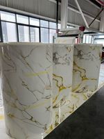 Papier adhésif effet marbre veiné doré, panneaux muraux 3D autocollants pour décoration intérieure de luxe, style Dubaï EAU, rouleau de 1,2 m de largeur