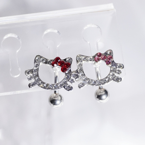 <span class=keywords><strong>2025</strong></span> thời trang đáng yêu phim hoạt hình mèo đảo ngược thanh pha lê Navel piercing cho phụ nữ cô gái thép không gỉ mèo bụng nút Nhẫn - Product Image 3