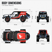 Véhicule RC tout-terrain MJX H8P (DC) à l'échelle 1:8, modèle de simulation avec moteur brushless et transmission intégrale, prêt à rouler (RTR)