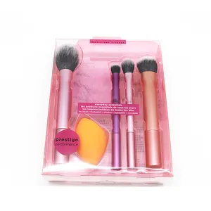 Hochwertige OEM-Broschen rosa luxus vegan individuelles Logo Eigenmarke echte professionelle Techniken Make-up-Pinsel-Set für Make-Up