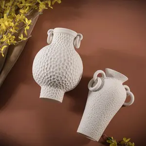 Mbrace vas keramik putih cantik cantik antik gaya Tiongkok bunga kering hidroponik karangan bunga minimalis