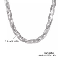 Collier en acier inoxydable tressé à trois couches, best-seller transfrontalier européen et américain pour femmes, populaire auprès des influenceuses