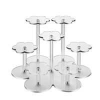 Support à cupcakes transparent en acrylique personnalisable à plusieurs niveaux pour desserts, macarons, pâtisseries et plats froids, pour la maison et les magasins