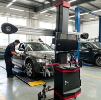 Machine d'alignement de roues 3D KL à mesure rapide et stable, avec base de données multilingue, caméra haute résolution et écran LED, directement de l'usine