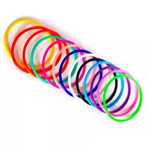 Children's Silicone Wristband Bracelet Rainbow Hair Accessories Eco-Friendly Antique Hair Loop Customizable Color Size Debossed - Product Image 4