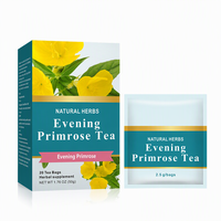 Teh Herbal Evening Primrose, Teh Bunga Campuran, Kemasan Kotak 20 Sachet, Herbal Alami, Suplemen Diet